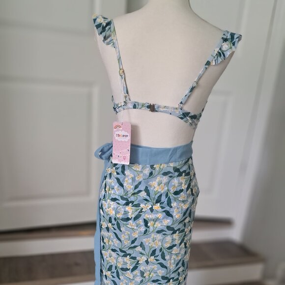 IDOPIO 3 Piece  Floral Bikini  with Cover Up Maxi Sarong Sz. Large NWT - Picture 11 of 14